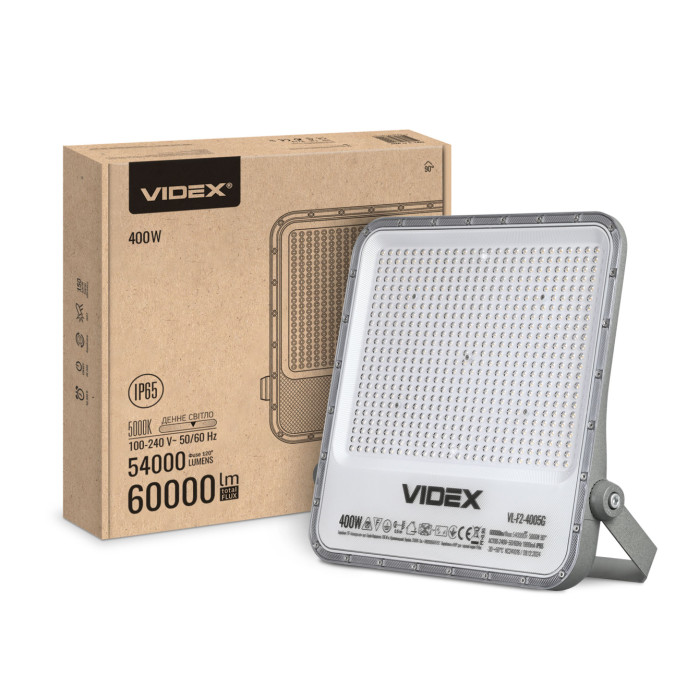 Прожектор LED VIDEX 400W 5000K 220V Gray 400W 5000K (VL-F2-4005G)28448 Прожектор LED VIDEX 400W 5000K 220V Gray 400W 5000K (VL-F2-4005G)28448
