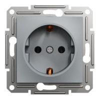 Розетка с заземлением Schneider Electric Asfora Сталь EPH3100162