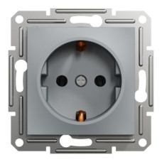 Розетка із заземленням Schneider Electric Asfora Сталь EPH3100162