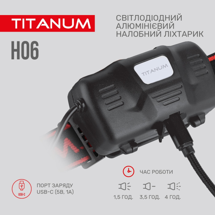 Налобный светодиодный фонарик TITANUM TLF-H06 800 лм 6500K 27329