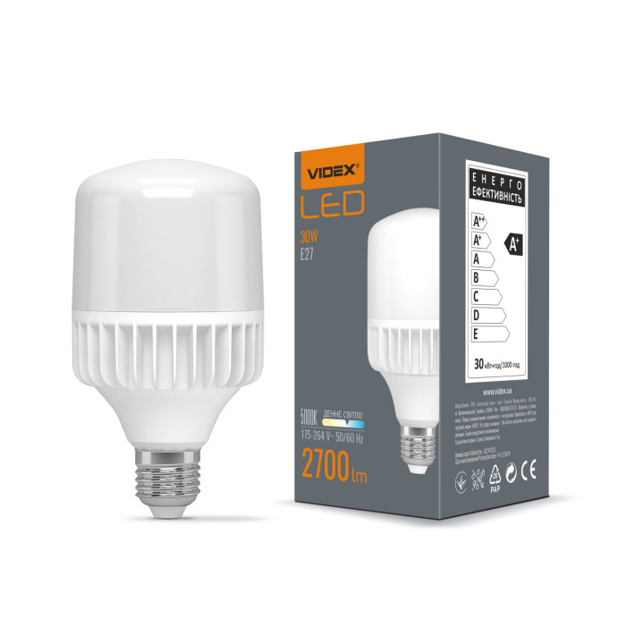 LED лампа VIDEX A80 30W E27 5000K 220V