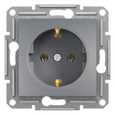 Розетка з заземленням сталь Schneider Electric Asfora EPH3000162