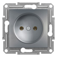Розетка без заземлення сталь Schneider Electric Asfora EPH3000162