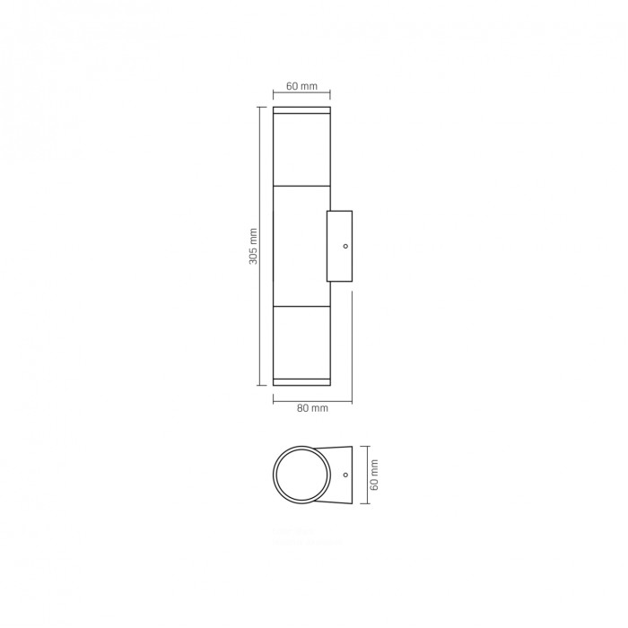 LED Світильник архітектурний AR092B IP54 VIDEX 2xGU10