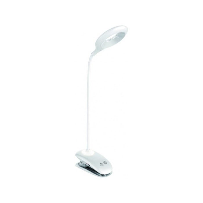LED настілка Luxel Прищіпка 6W IP20 (білий) + USB, нічник (TLC-04W)