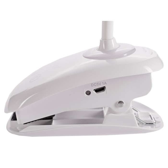 LED настілка Luxel Прищіпка 6W IP20 (білий) + USB, нічник (TLC-04W)
