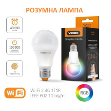 LED смарт лампа VIDEX A60 RGBCW 12W E27 220V (VL-A60RGBCW-1227-WIFI)