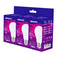 Комплект ламп 3шт. LED Memorex A60 10W E27 4100K 220V (MEA60274-10W)