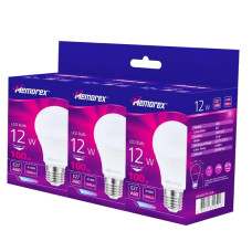 Комплект ламп 3шт. LED Memorex A60 12W E27 4100K 220V (MEA60274-12W)