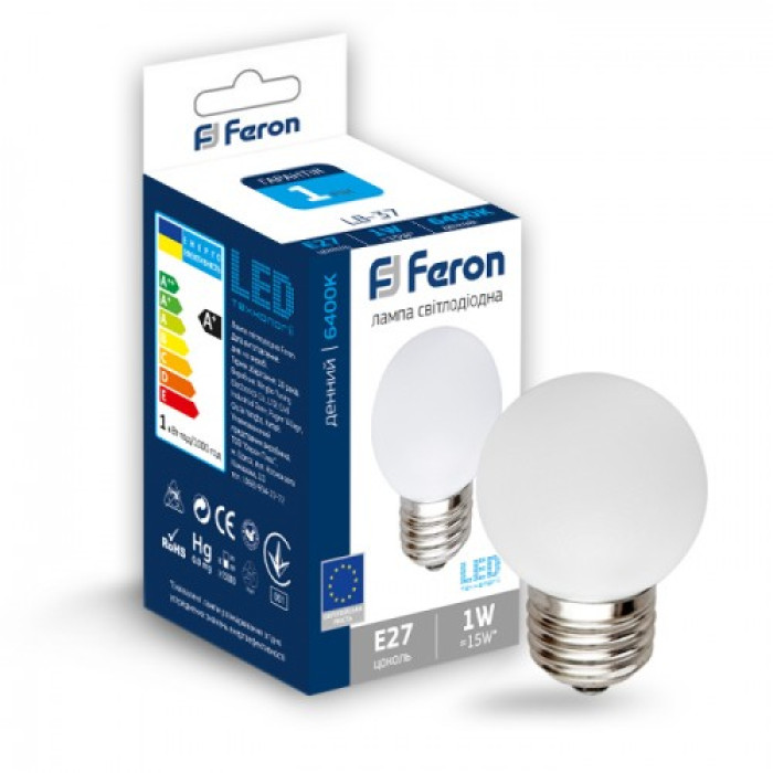 Светодиодная лампа Feron LB-37 1W E27 6400К