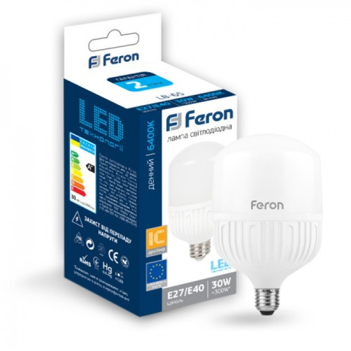 Светодиодная лампа Feron LB-65 30W E27-E40 6400К