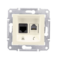 Розетка RJ45+RJ11 5е UTP Sedna Кремовий (SDN5100123)