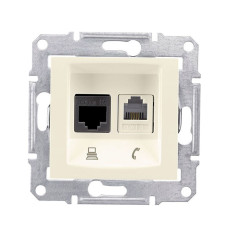 Розетка RJ45+RJ11 5е UTP Sedna Кремовий (SDN5100123)