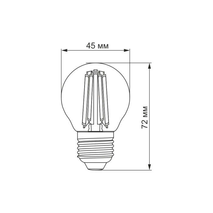 LED лампа  Filament VIDEX G45F 6W E27 3000К