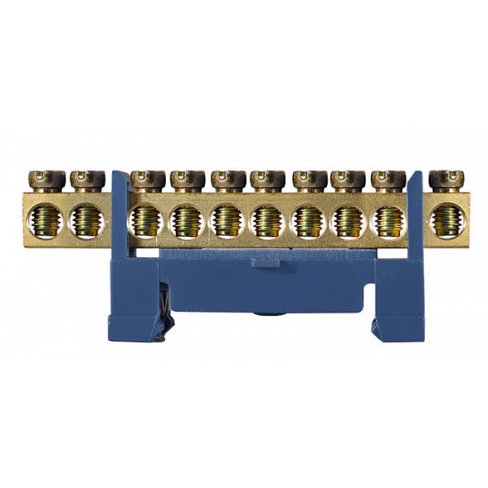 BC-510 6х9 10 отв. Нулевая шина с изолятором на Din-рейку