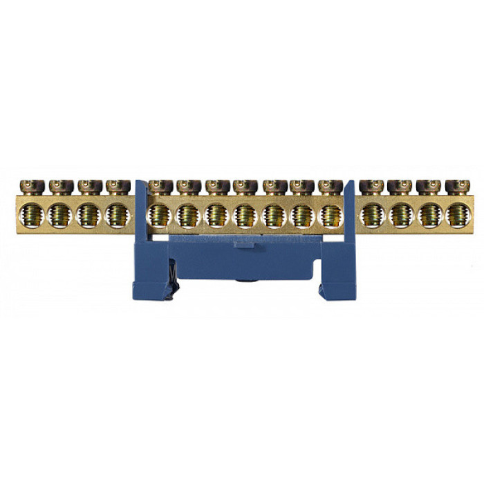 BC-515 6х9 15 отв. Нулевая шина с изолятором на Din-рейку