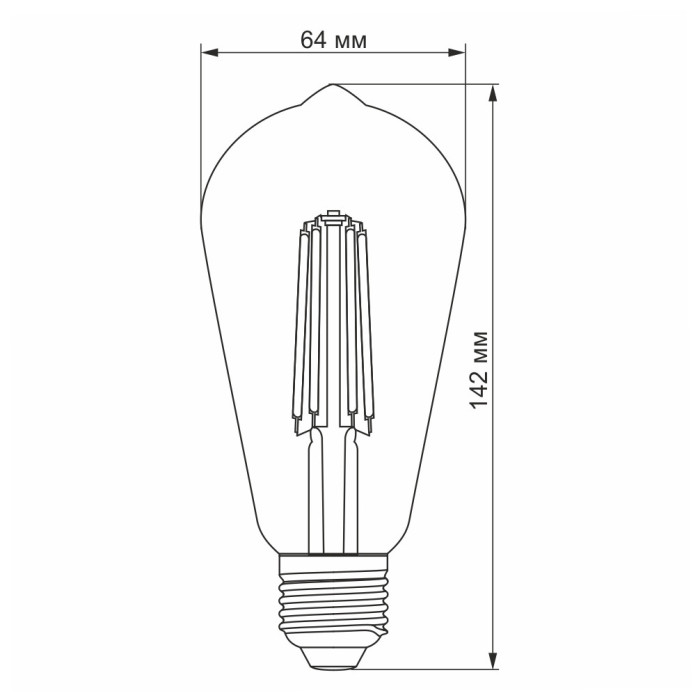 LED лампа VIDEX Filament ST64FA 10W E27 2200К