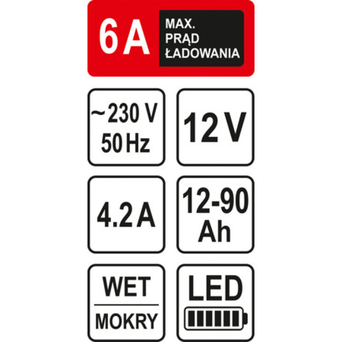 Зарядное устройство для аккумуляторов STHOR 82542 12В, 4,2 А, 230 В
