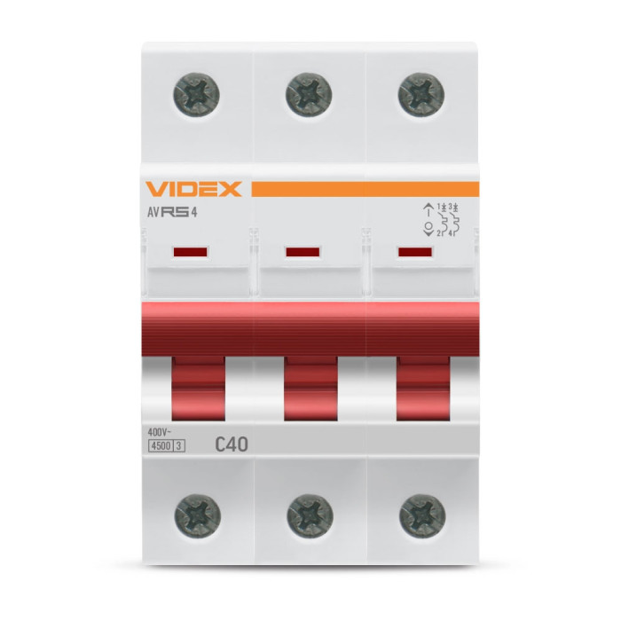 Автоматический выключатель VIDEX RESIST RS4 3п 40А С 4,5кА
