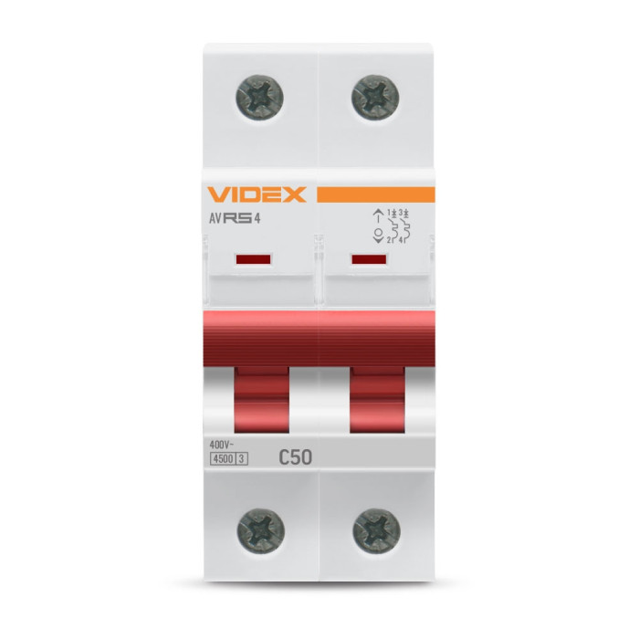 Автоматический выключатель VIDEX RESIST RS4 2п 50А С 4,5кА
