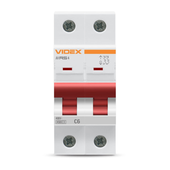 Автоматический выключатель VIDEX RESIST RS4 2п 6А С 4,5кА