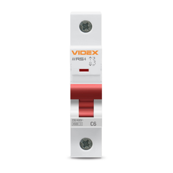 Автоматический выключатель VIDEX RESIST RS4 1п 6А С 4,5кА