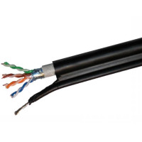 Кабель Dialan FTP (зовнішній) + M 0.50 (трос) Cat 5e (4 кручені пари, екран)
