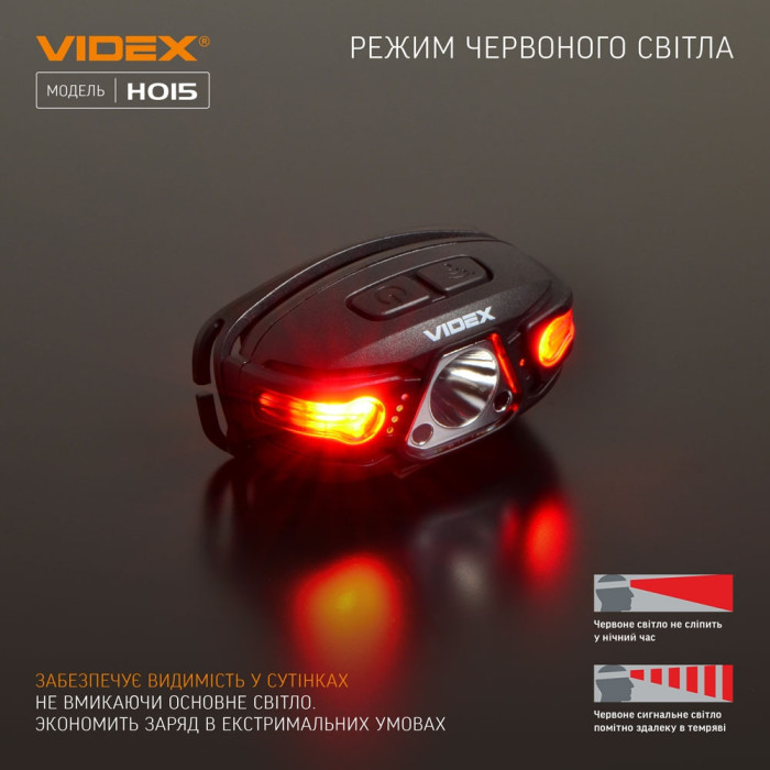 Налобний світлодіодний ліхтарик H015 VIDEX 330 лм 5000K