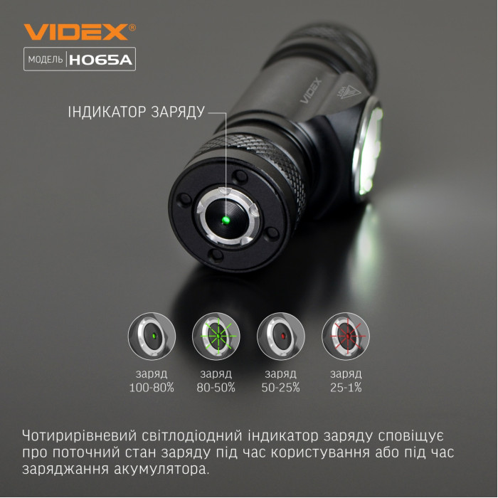 Налобний світлодіодний ліхтарик VIDEX VLF-H065A 1200 лм 5000K
