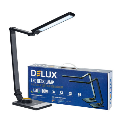 Светильник светодиодный настольный DELUX_TF-520_10 Вт LED 3000K-4000K-6000K_USB черный