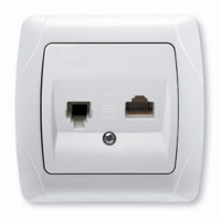 Розетка комп'ютер + телефон (RJ45 – RJ11) біла ViKO Carmen 90561035