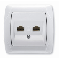 Розетка компьютерная двойная (2 х RJ45) белая ViKO Carmen 90561034