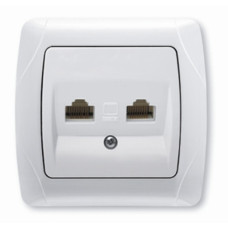 Розетка комп'ютерна подвійна (2 х RJ45) біла ViKO Carmen 90561034