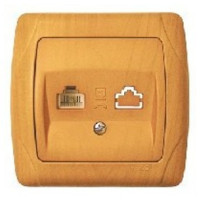Розетка телефонная (RJ11) Dekora (бук)