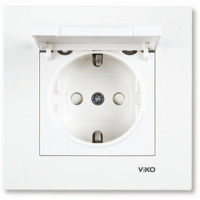 Розетка с заземлением и крышкой белая ViKO Karre 90960012