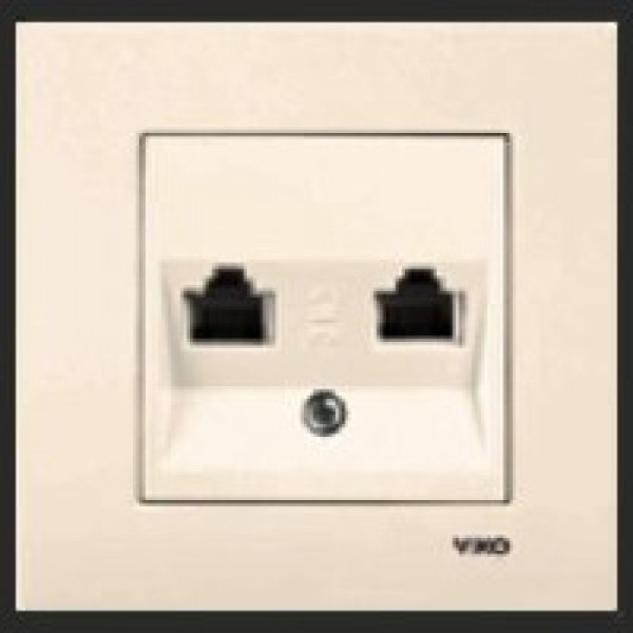 Розетка компьютерная двойная (2 х RJ45) Karre (крем)