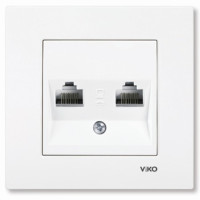 Розетка комп'ютерна подвійна RJ-45 біла ViKO Karre 90960034