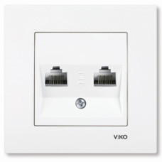 Розетка комп'ютерна подвійна RJ-45 біла ViKO Karre 90960034
