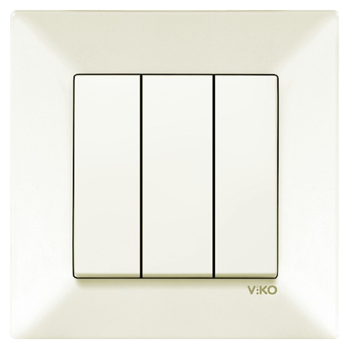 Вимикач 3 кл. крем Meridian 90970268-WH - VIKO