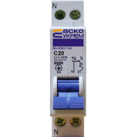 Автоматический выключатель УКРЕМ ВА-2002 2р (1+N) 20А АсКо