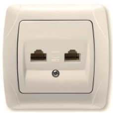 Розетка комп'ютерна подвійна (2 х RJ45) крем ViKO Carmen 90562034 (Cat5E)