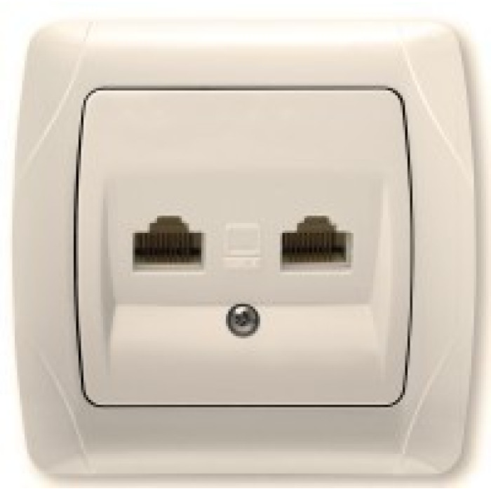 Розетка компьютерная двойная (2 х RJ45) крем ViKO Carmen 90562034 (Cat5E) Розетка компьютерная двойная (2 х RJ45) крем ViKO Carmen 90562034 (Cat5E)
