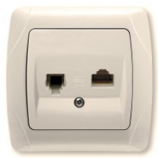Розетка комп'ютер + телефон (RJ45 – RJ11) крем ViKO Carmen 90562035