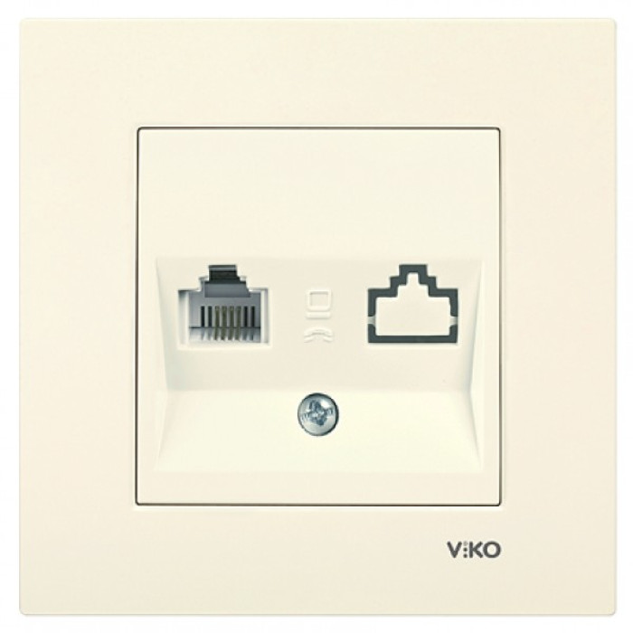 Розетка телефонна (RJ11) крем ViKO Karre 90960113 Розетка телефонна (RJ11) крем ViKO Karre 90960113