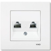 Розетка компьютер + телефон (RJ45 - RJ11) белая ViKO Karre 90960035