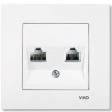 Розетка компьютер + телефон (RJ45 - RJ11) белая ViKO Karre 90960035