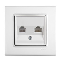 Розетка компьютерная двойная RJ-45 белая Viko Linnera 90400034
