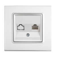 Розетка компьютерная одинарная RJ-45 белая Viko Linnera 90400032