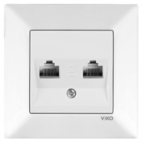 Розетка двойная компьютерная белая Viko Meridian 90970034-WH