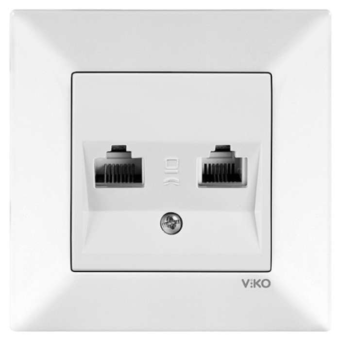 Розетка компьютер + телефон (RJ45 - RJ11) белая Meridian 90970035-WH